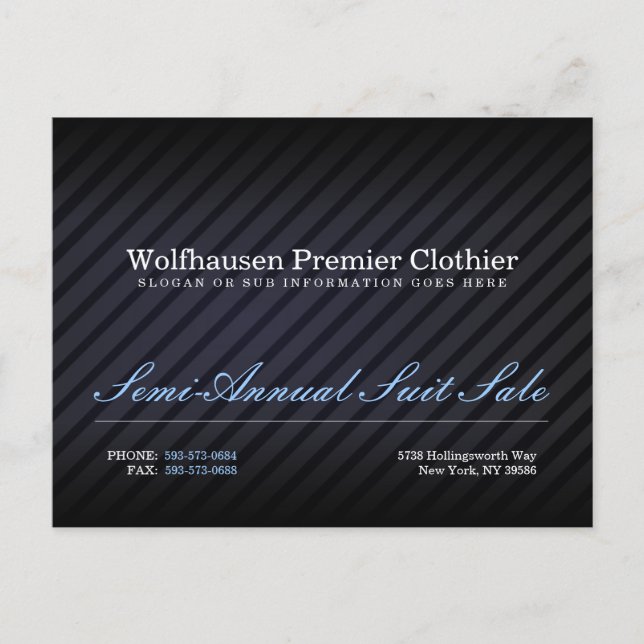 Blue Armani Suit Promo Postcard - Customised (Front)
