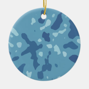 Blue Army Camouflage Pattern Ceramic Tree Decoration