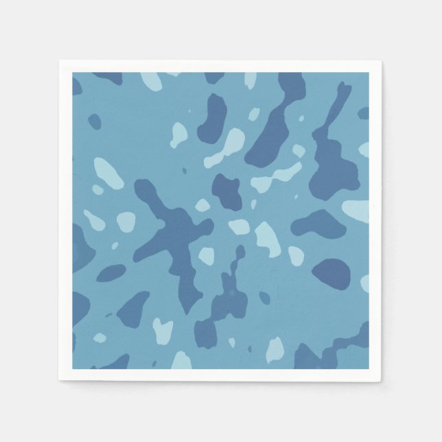 Blue Army Camouflage Pattern Napkin (Front)