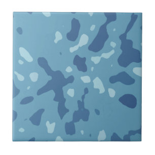 Blue Army Camouflage Pattern Tile