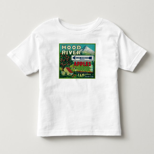 Blue Arrow Apple Crate LabelHood River, OR Toddler T-Shirt (Front)