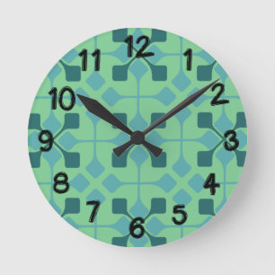 Blue Arrows  Round Clock