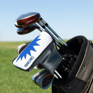 Blue Art Deco Crown Design Golf Head Cover