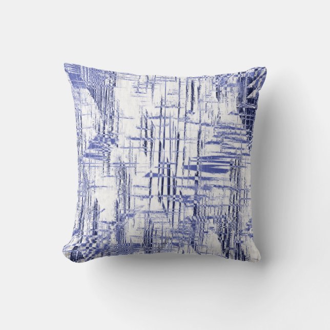 Blue Art Deco Cushion (Front)