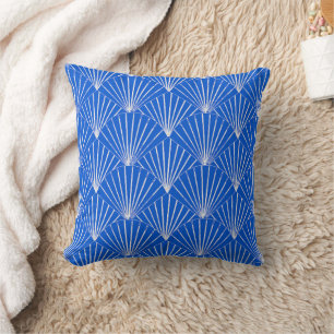 Blue Art Deco Design Cushion