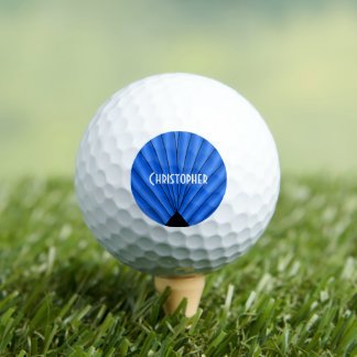 Blue Art Deco Design Golf Balls