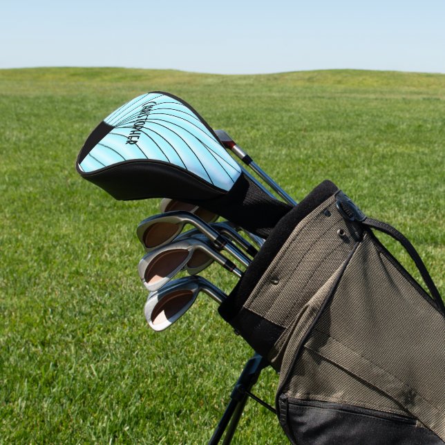Blue Art Deco Design Golf Head Cover (In Situ)