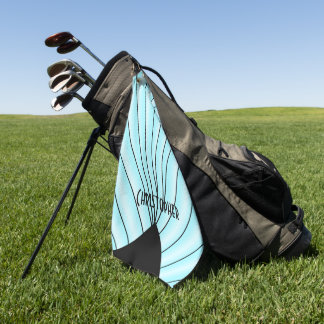 Blue Art Deco Design Personalised Golf Towel