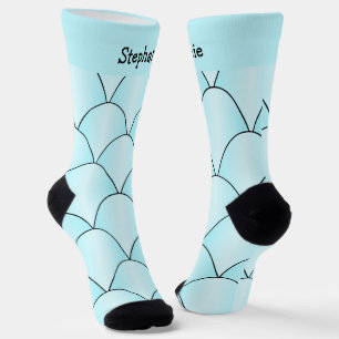 Blue Art Deco Design Socks