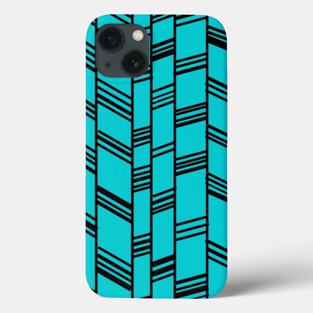Blue Art Deco Lines  Case-Mate iPhone Case (Back)