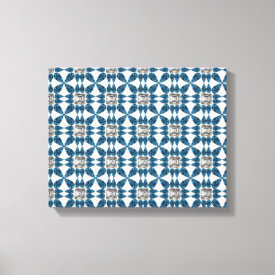 Blue Art Deco Pattern Canvas Print