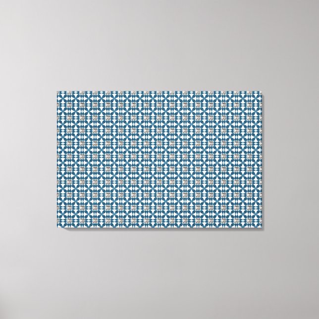 Blue Art Deco Pattern Canvas Print (Front)