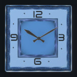 Blue Art Deco Square Wall Clock<br><div class="desc">Great clock design. You will love it like others. Be free to use this design for other product you like or to customise and add your text. Follow me for more. Thank you. Have a nice day.</div>