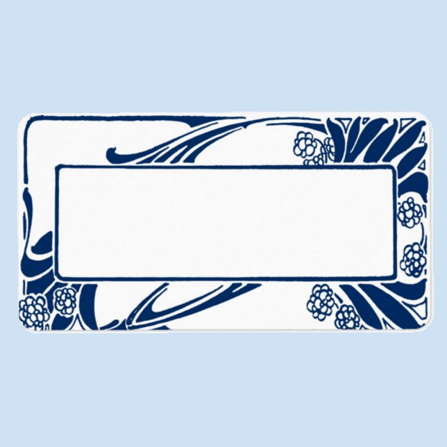 Blue art nouveau label (Creator Uploaded)