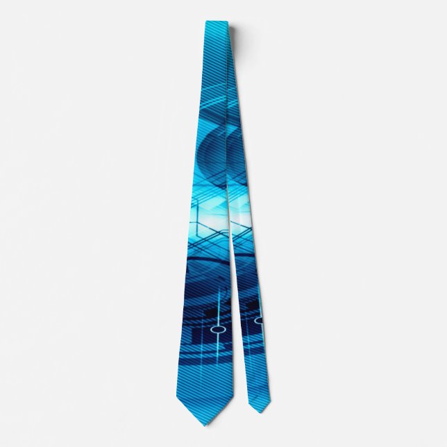 Blue Artificial Intelligence Abstract Tie (Front)