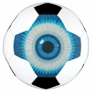 Blue Artistic Evil Eye Design Football