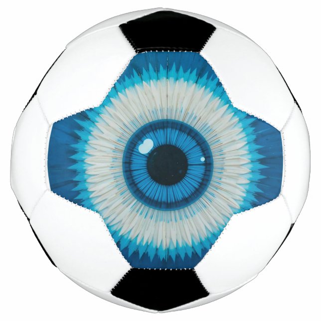 Blue Artistic Evil Eye Design Football (Front)
