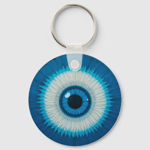 Blue Artistic Evil Eye Design Key Ring