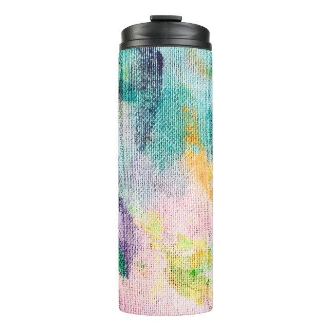 Blue Artistic. White Contemporary Presentation. Ti Thermal Tumbler (Front)