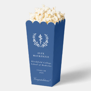 Blue Asclepius+Laurel Wreath Medical Graduation Favour Box