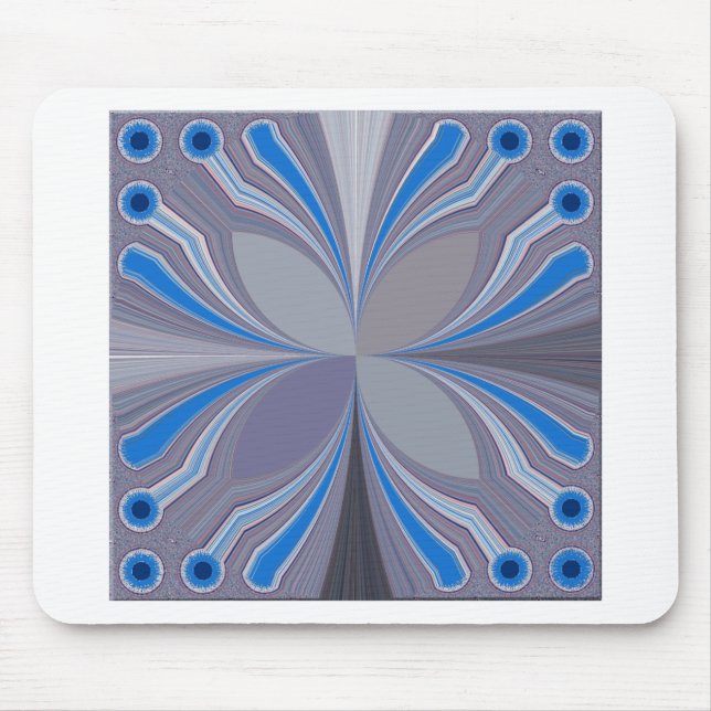Blue Ash Grey Polka Dot Texture Art Print Mouse Mat (Front)