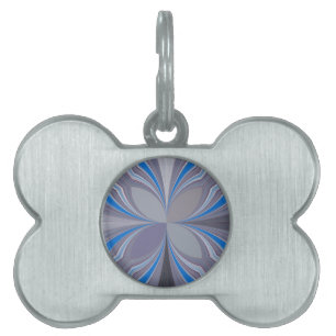 Blue Ash Grey Polka Dot Texture Art Print Pet Name Tag