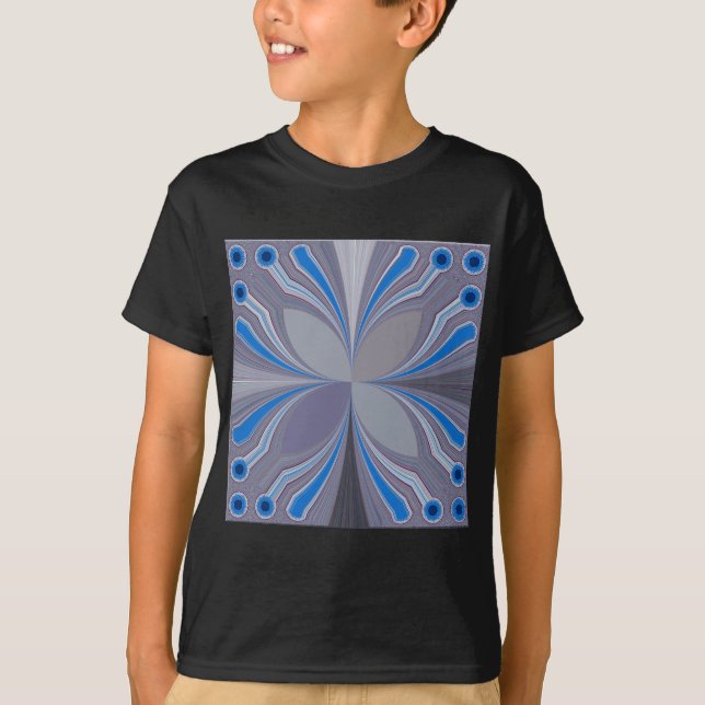 Blue Ash Grey Polka Dot Texture Art Print T-Shirt (Front)