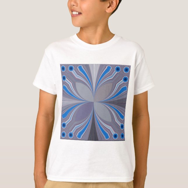 Blue Ash Grey Polka Dot Texture Art Print T-Shirt (Front)