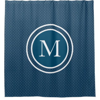 BLUE ASIAN PATTERN CUSTOM INITIAL Shower Curtain