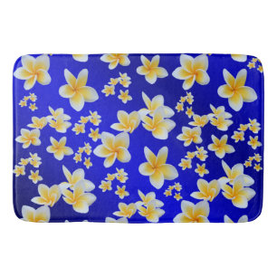 blue,asian, yellow, white, bloom, bright, gold, fl bath mat