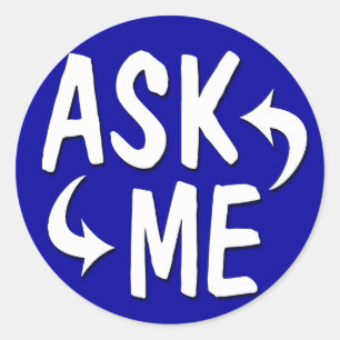 Blue Ask Me Stickers