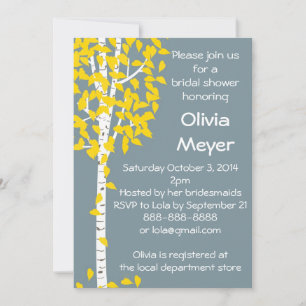 Blue Aspen Tree Invitations