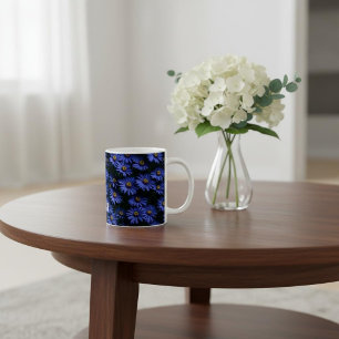 Blue Asters Floral pattern Coffee Mug