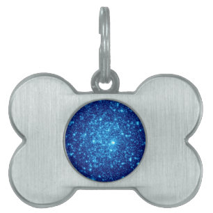 Blue Astral Glitter Pet Name Tag