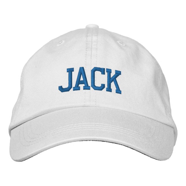Blue Athletic Block Monogram Custom Name Embroidered Hat (Front)