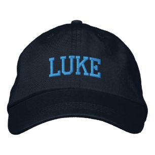 Blue Athletic Block Monogram Custom Name Embroidered Hat