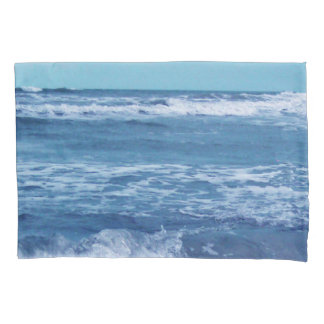 Blue Atlantic Ocean Sky White Cap Waves Pillowcase
