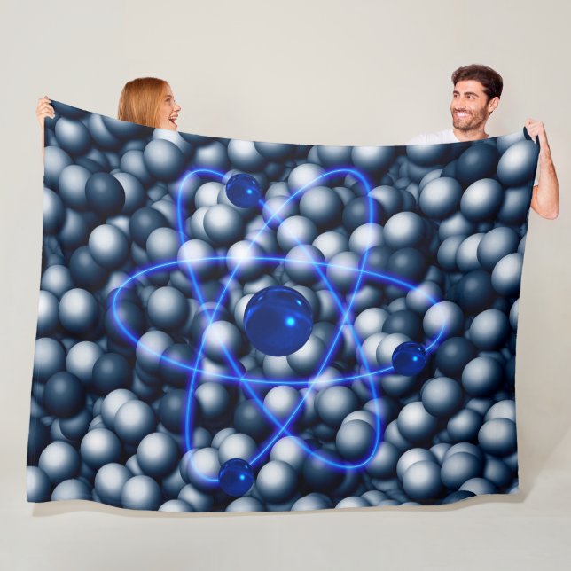 BLUE  ATOM FLEECE BLANKET (In Situ)
