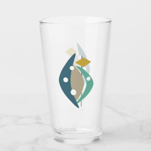Blue Atomic Boomerangs Mid Century Modern Glass