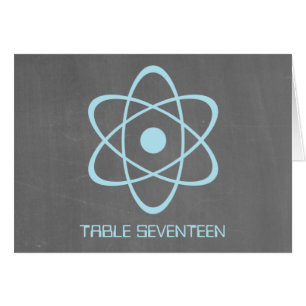 Blue Atomic Chalkboard Table Number Card