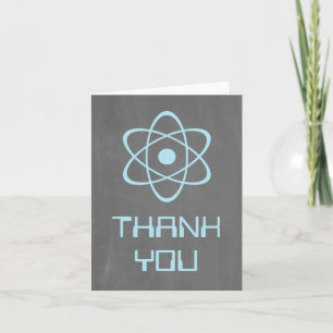 Blue Atomic Chalkboard Thank You Card