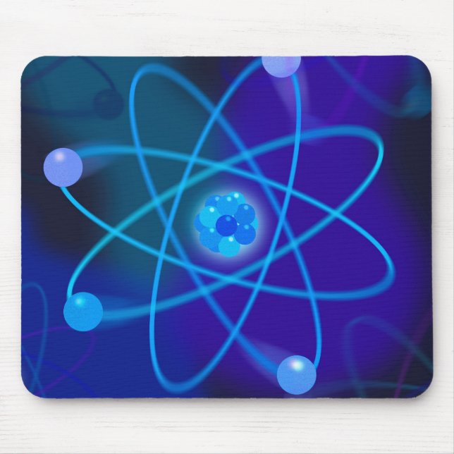 Blue Atomic Structure Science Mouse Mat (Front)