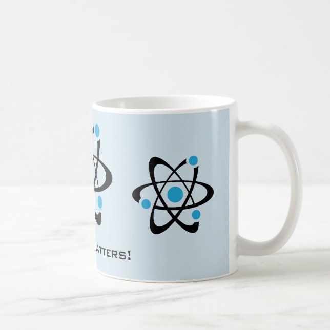 Blue Atoms Science Design Mug (Right)