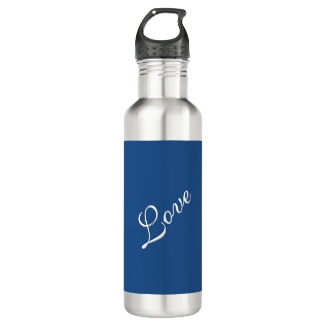 Blue Attractive Calligraphy Love Wedding  710 Ml Water Bottle (Front)