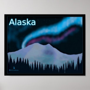Blue Aurora Poster