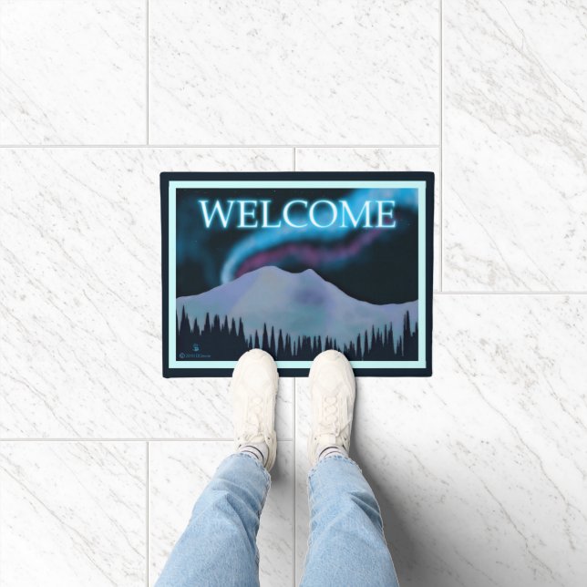 Blue Aurora - Welcome Doormat (Indoor)