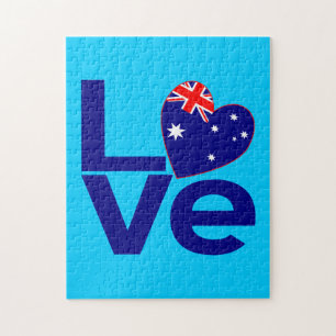 Blue Aussie LOVE Jigsaw Puzzle