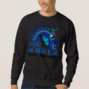 Blue Autism Awareness Butterfly Autism Rainbow Inf Sweatshirt