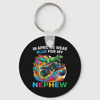 Blue Autism Awareness Nephew T Rex Monster Truck D Key Ring