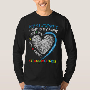 Blue Autism Awareness Puzzle Piece Heart Special E T-Shirt